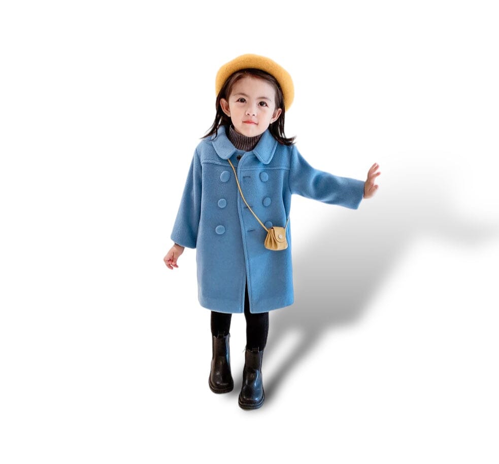 Darling Double Breasted Coat Girls Clothing Baby Boujee Blue 2T 