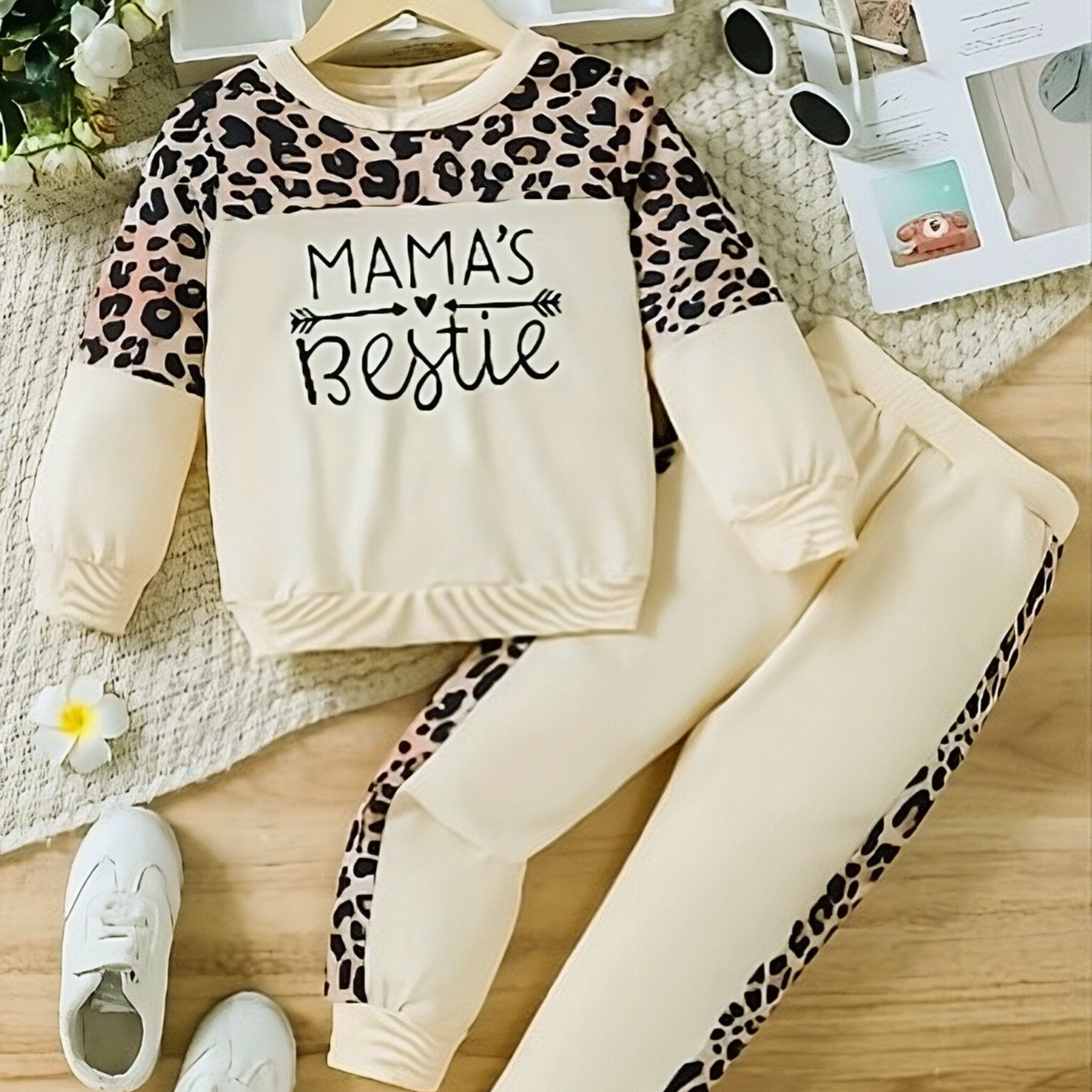 Mama's Bestie Girls Clothing Baby Boujee Beige 12M 