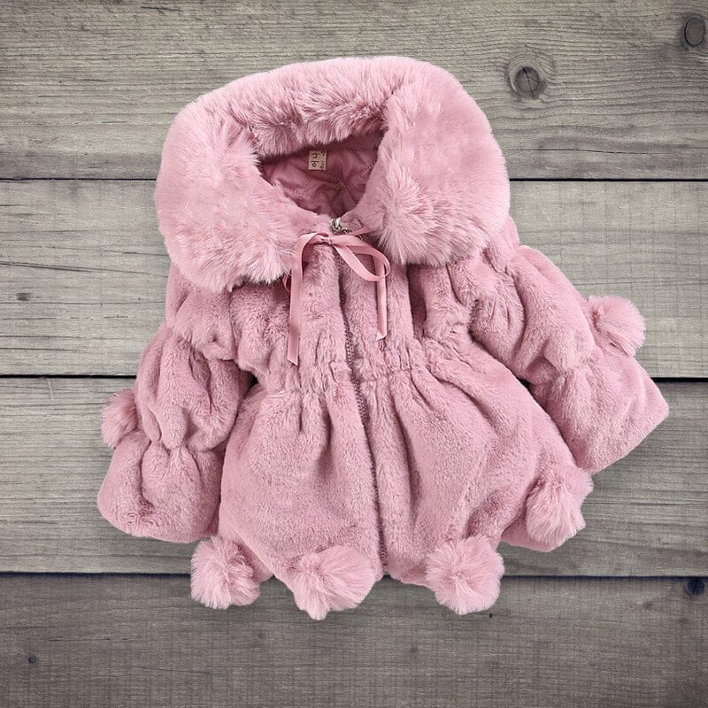 Plush Fur Coat Girls Clothing Baby Boujee Pink 12-18M 