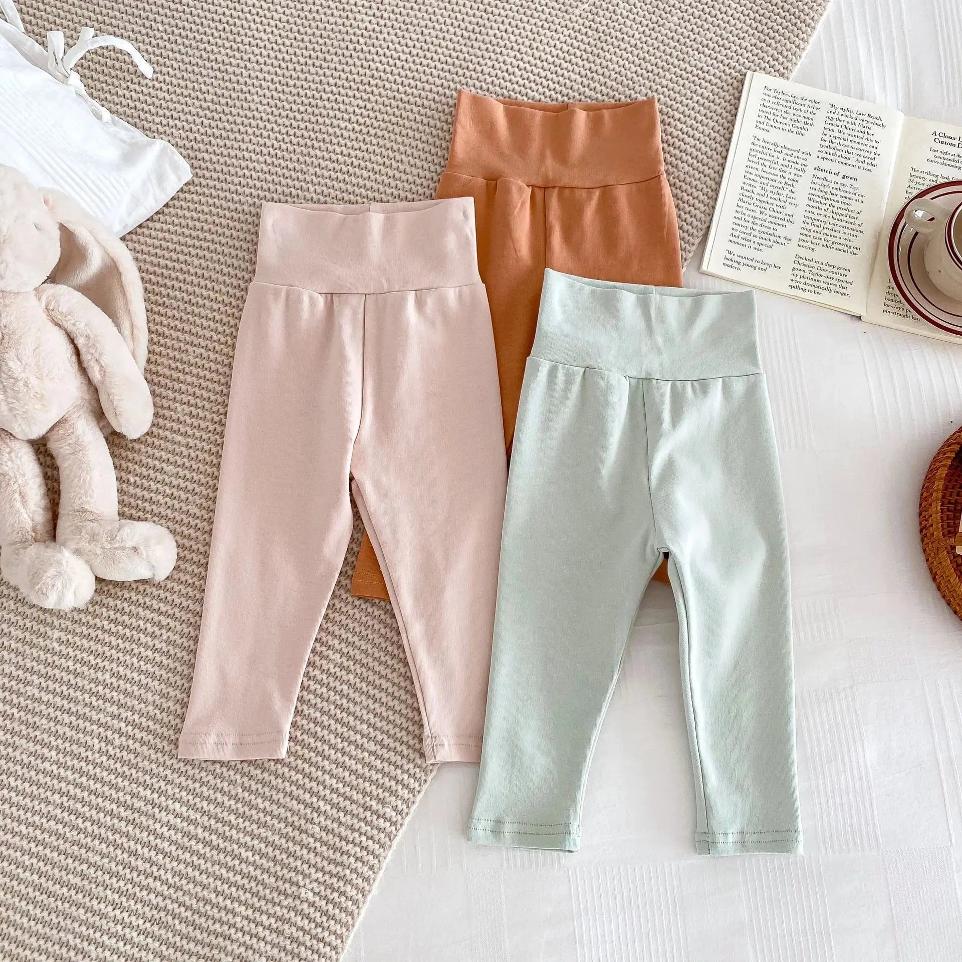 Korean 2025 Ins Spring Baby Girls 2PCS Sleepwears Cotton Long Sleeve Cartoon Tops Solid Pants Suit Toddler Girls Pajamas Baby Boujee 