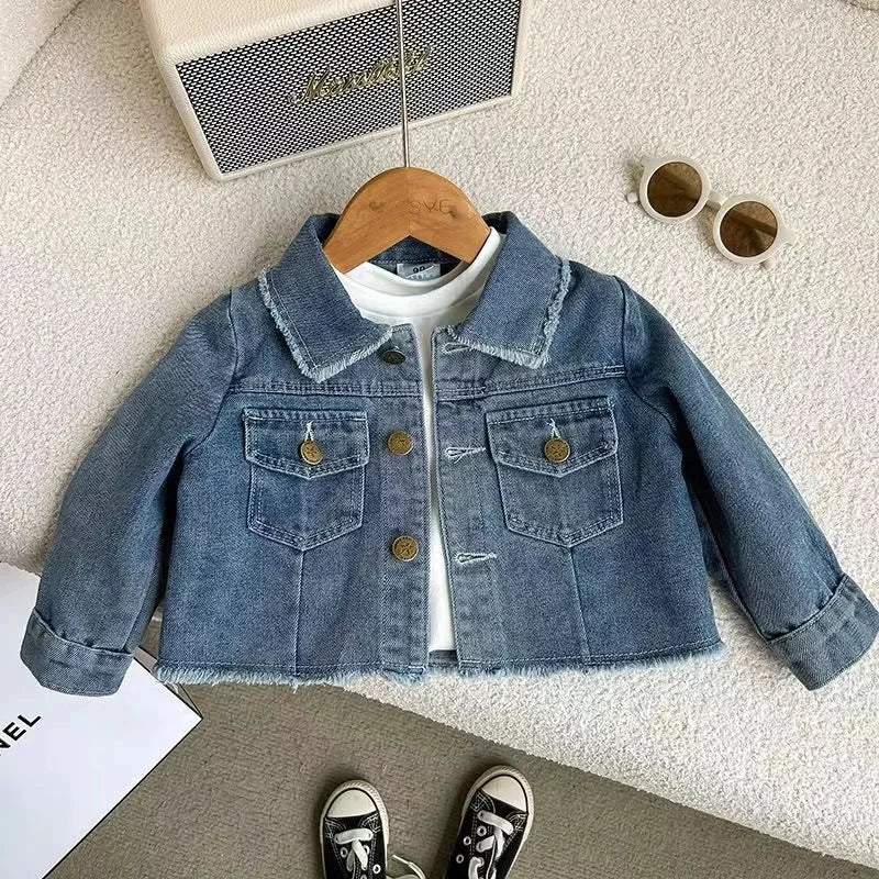 New Children's Denim Jacket Set Spring Denim Kids Jackets+Skirt Long Sleeve Girls Children Casual Costumes Autumn Girl Clothes Baby Boujee 