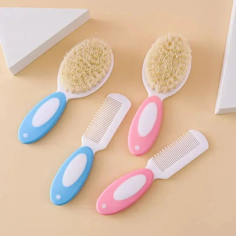 2PCS Baby Hair Brush Set for Newborn Toddlers Soft Bristles Cradle Cap Brush Gift Baby Care Accessories Infant Bathing Soft Comb Baby Boujee 