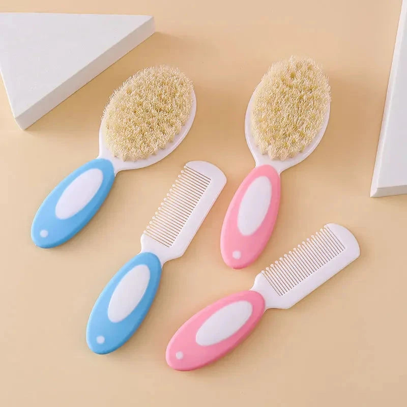 2PCS Baby Hair Brush Set for Newborn Toddlers Soft Bristles Cradle Cap Brush Gift Baby Care Accessories Infant Bathing Soft Comb Baby Boujee 