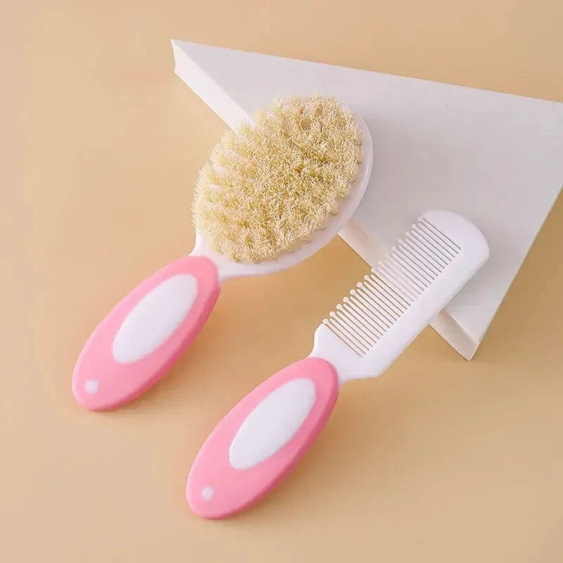 2PCS Baby Hair Brush Set for Newborn Toddlers Soft Bristles Cradle Cap Brush Gift Baby Care Accessories Infant Bathing Soft Comb Baby Boujee PK 