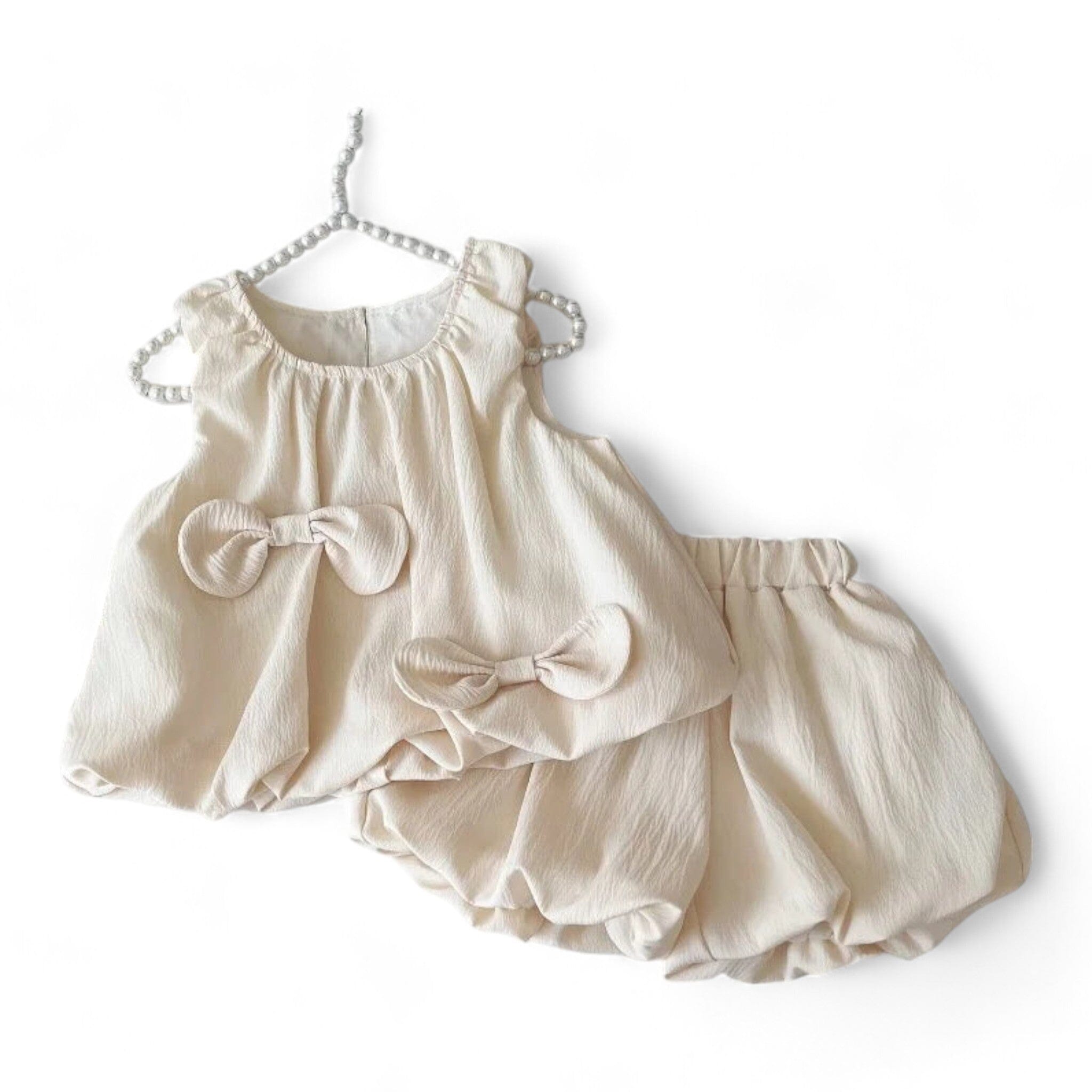 Twinkling Tulle Dress Girls Clothing Baby Boujee Beige 2-3Y Two Piece