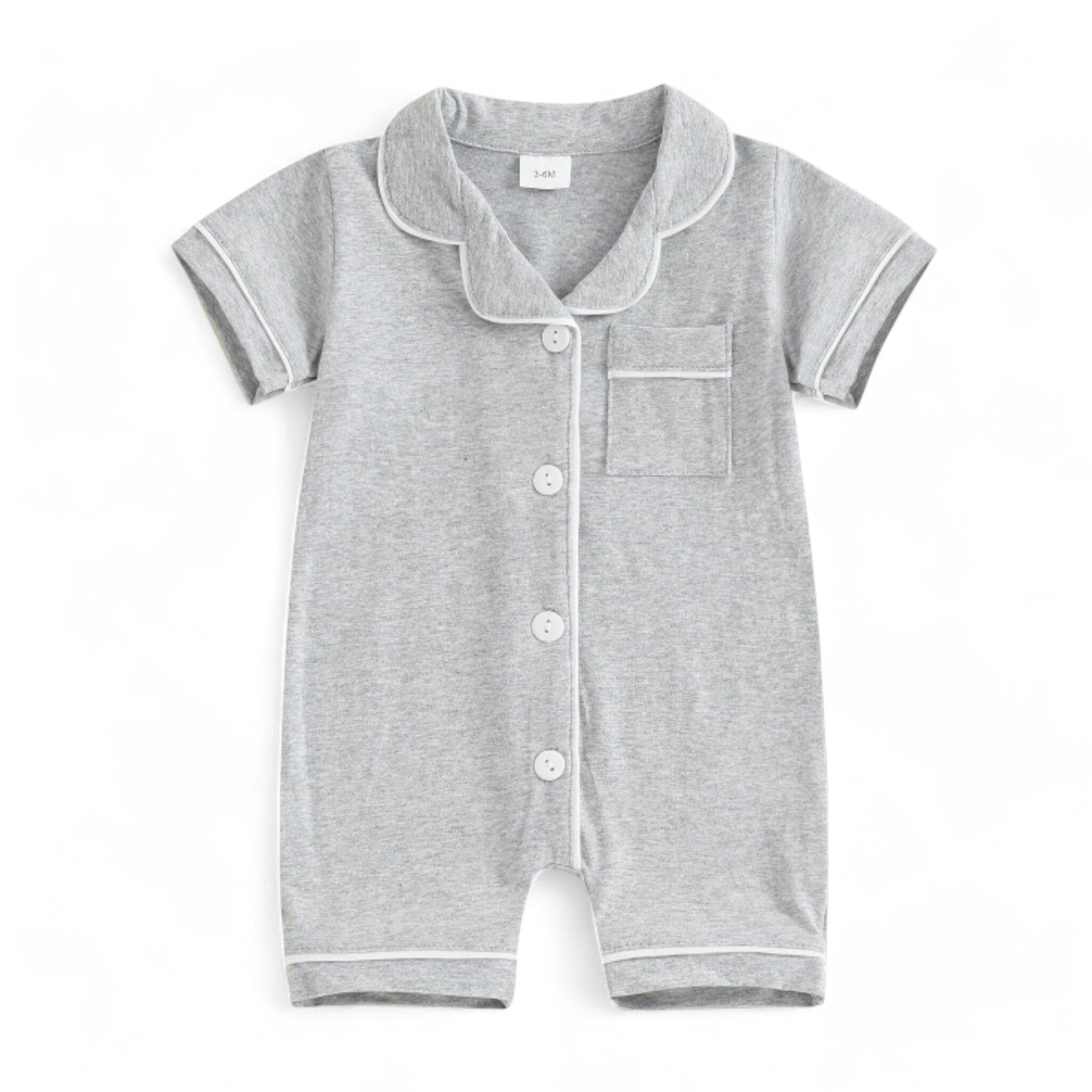 Cozy Pyjama Romper Unisex Clothing Baby Boujee Grey 0-3M 