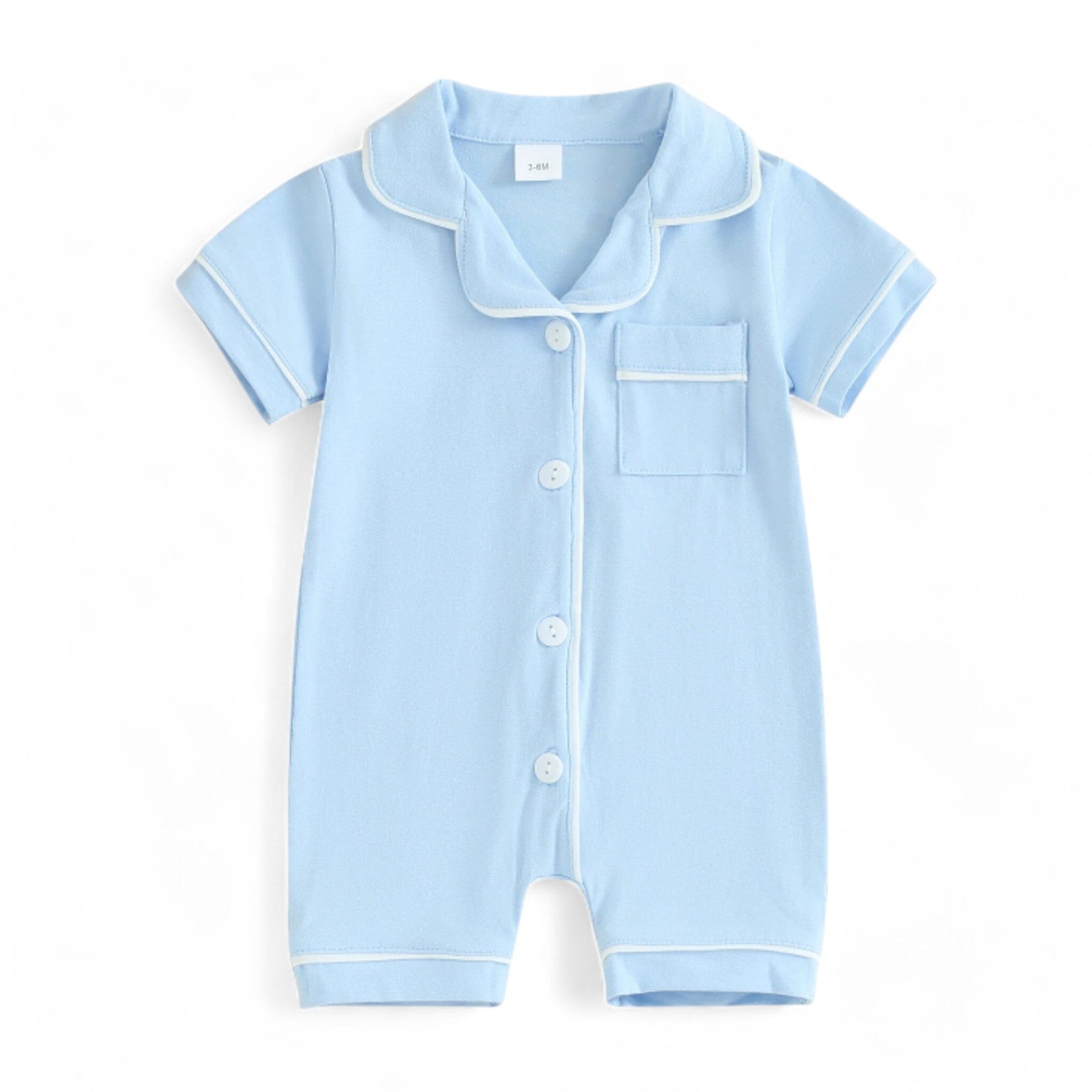 Cozy Pyjama Romper Unisex Clothing Baby Boujee Sky Blue 0-3M 