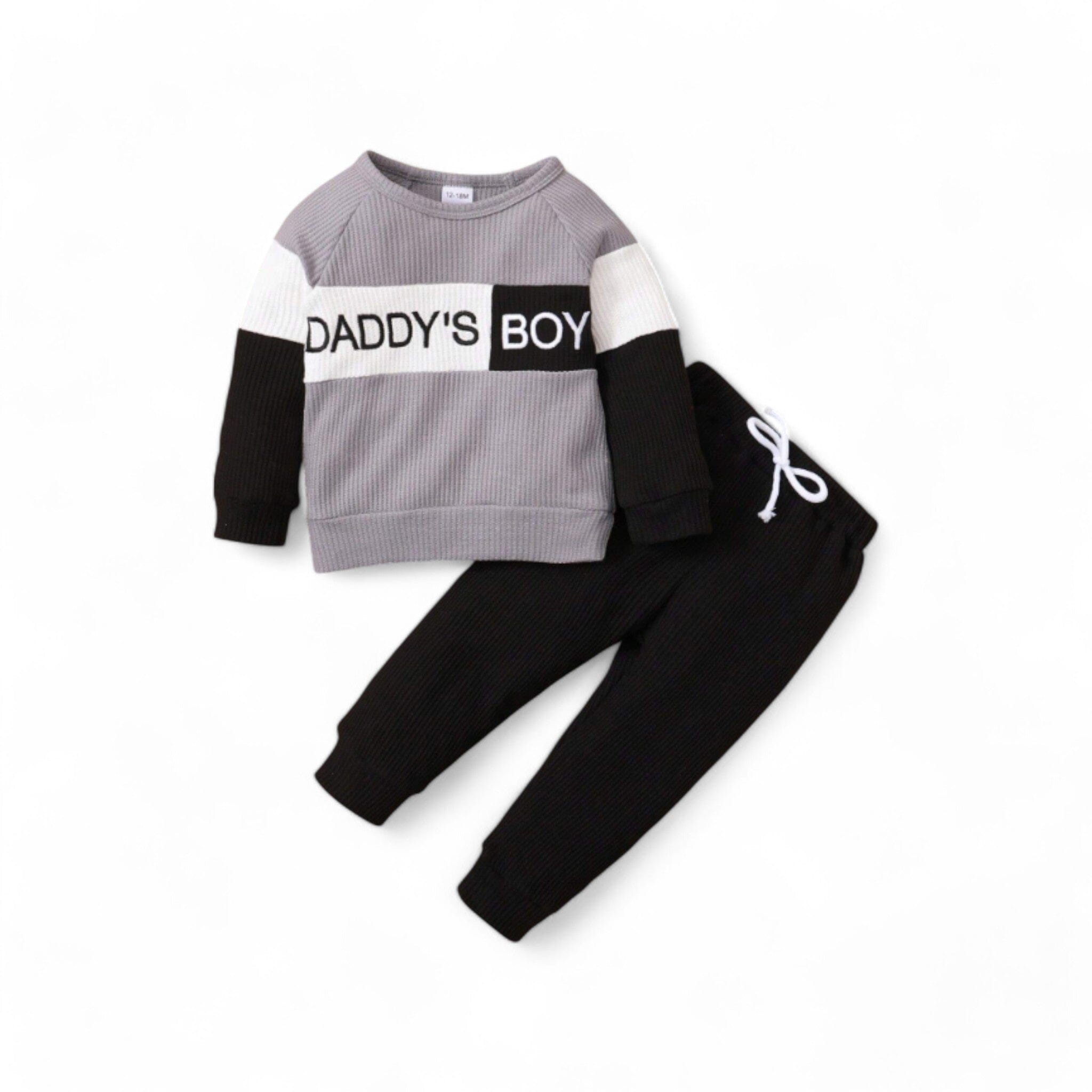 Daddy's Set Boys Clothing Baby Boujee Grey 9-12M 