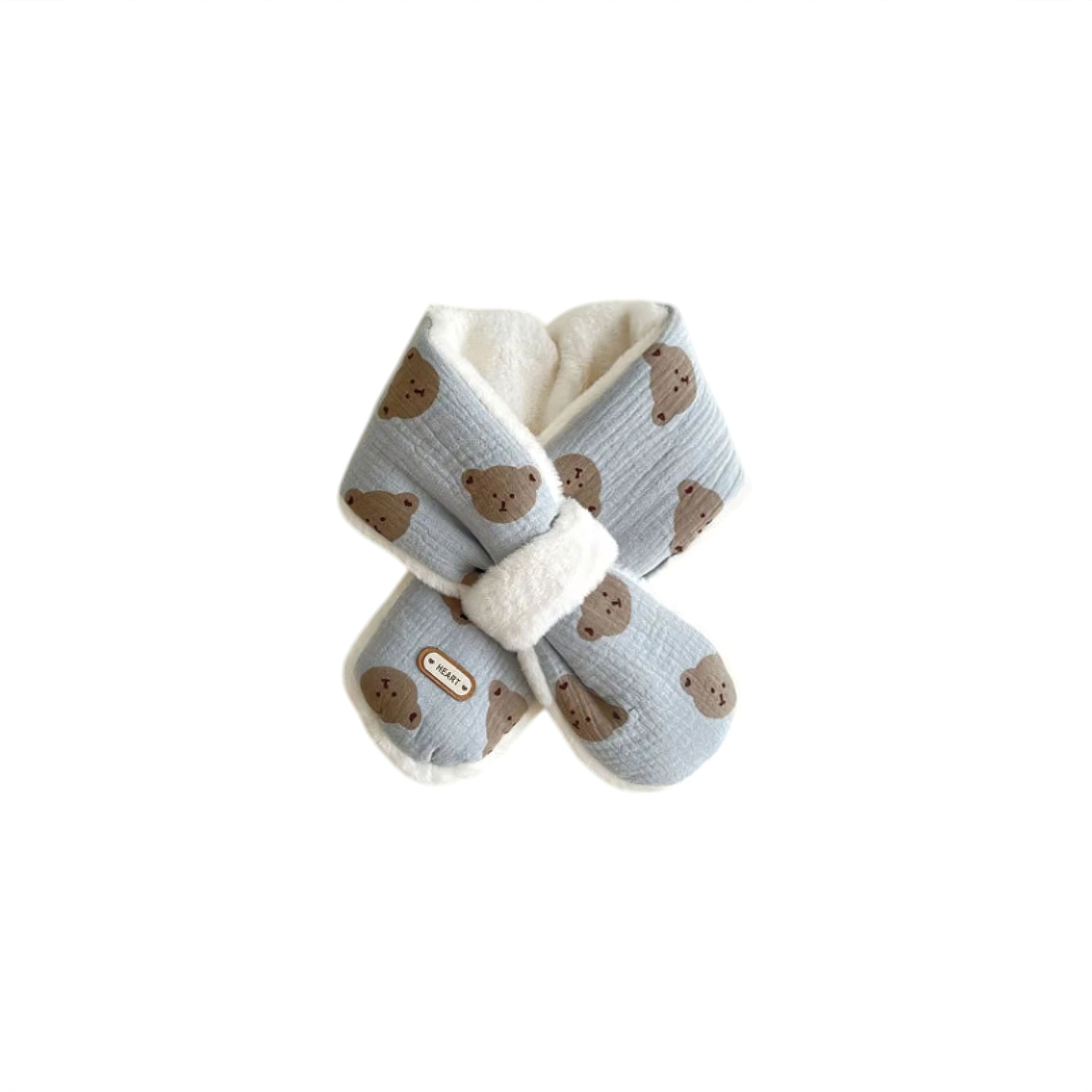 Fuzzy Bear Scarf (JS) apd updated Baby Boujee Blue 