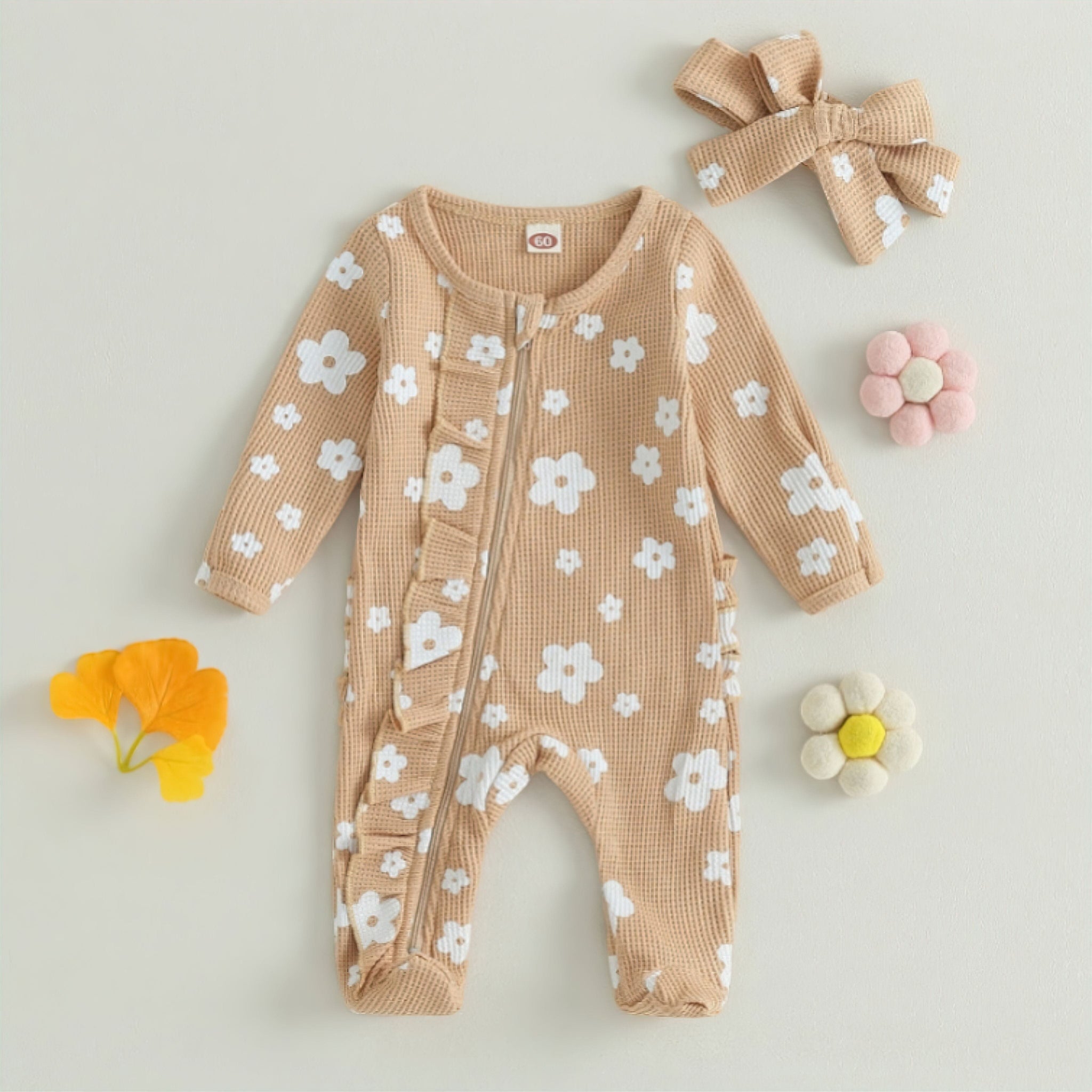 Peachy Petals Romper Baby Boujee 