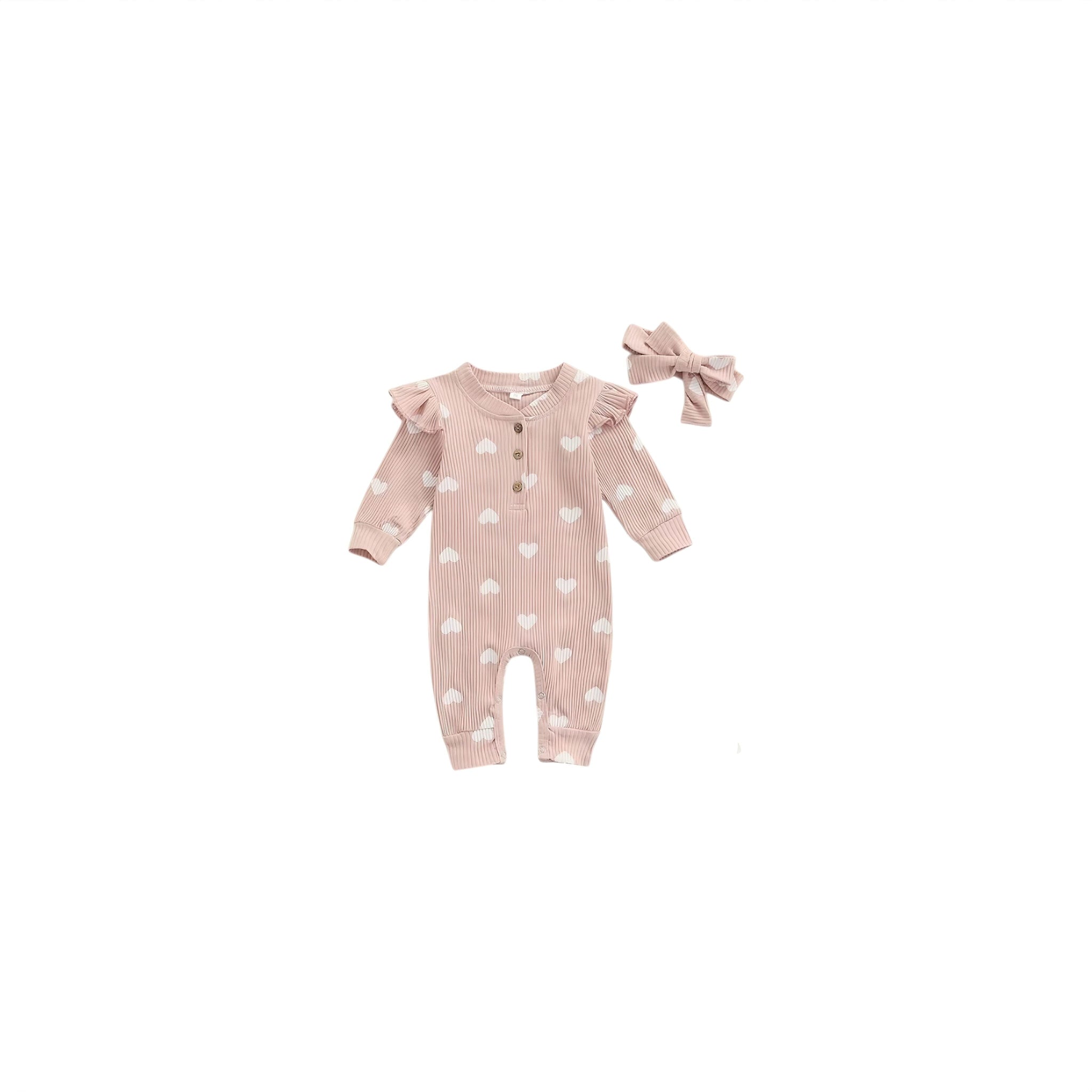 Sweet Heart Romper Baby Boujee Pink 0-3M 