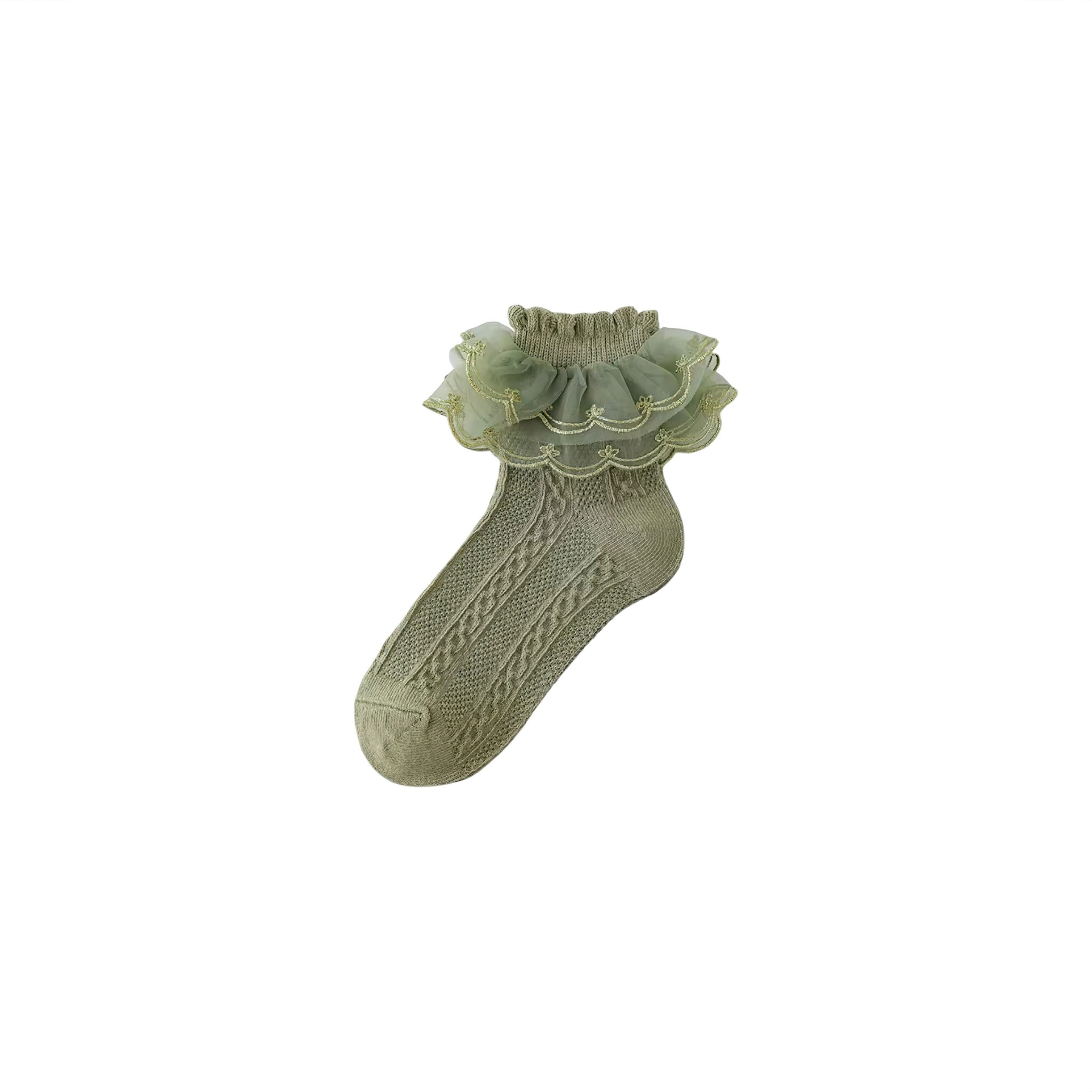 Lace Toes Socks Baby Boujee Green 5.5" (14cm) 