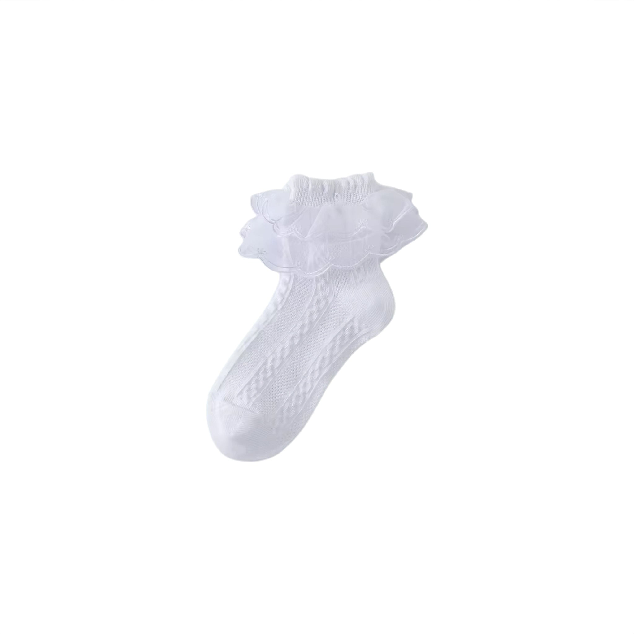 Lace Toes Socks Baby Boujee White 5.5" (14cm) 