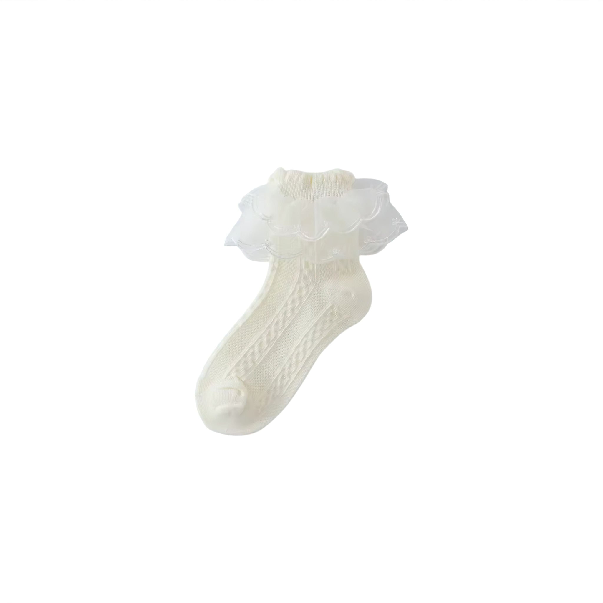 Lace Toes Socks Baby Boujee Beige 5.5" (14cm) 