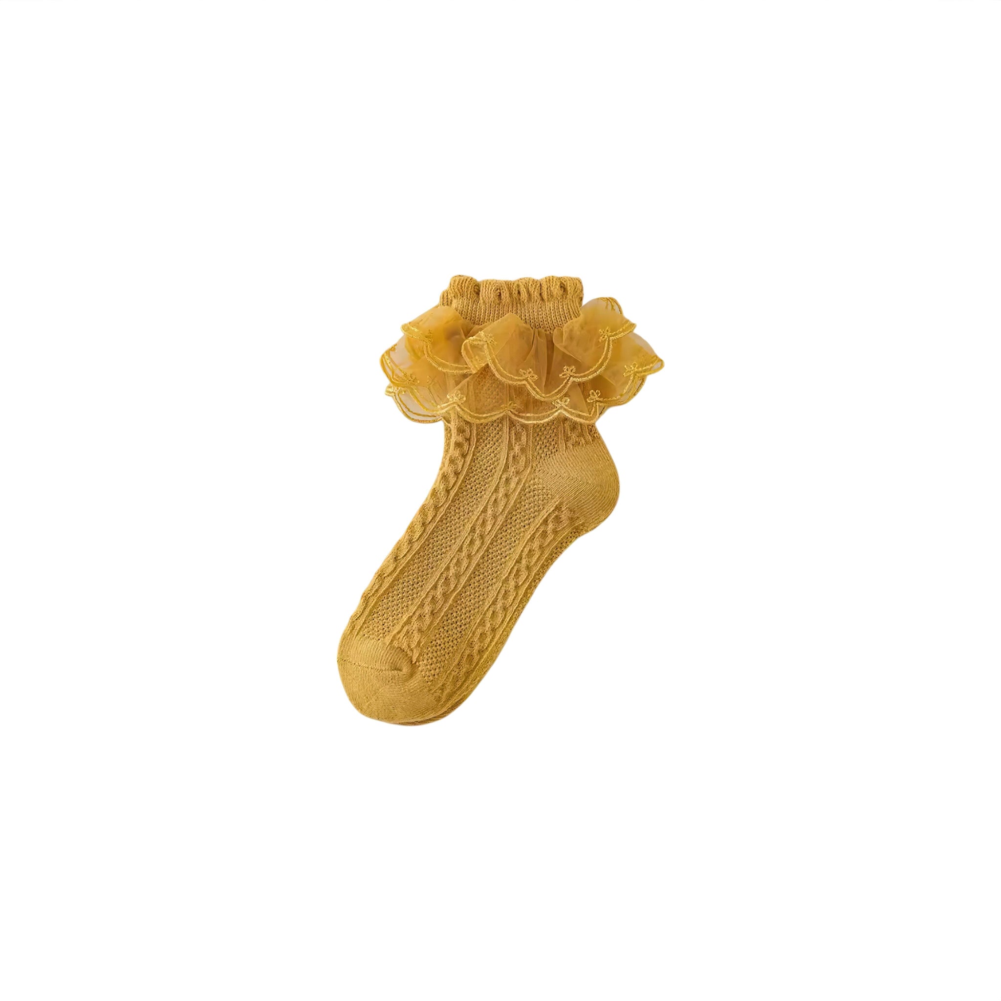 Lace Toes Socks Baby Boujee Yellow 5.5" (14cm) 