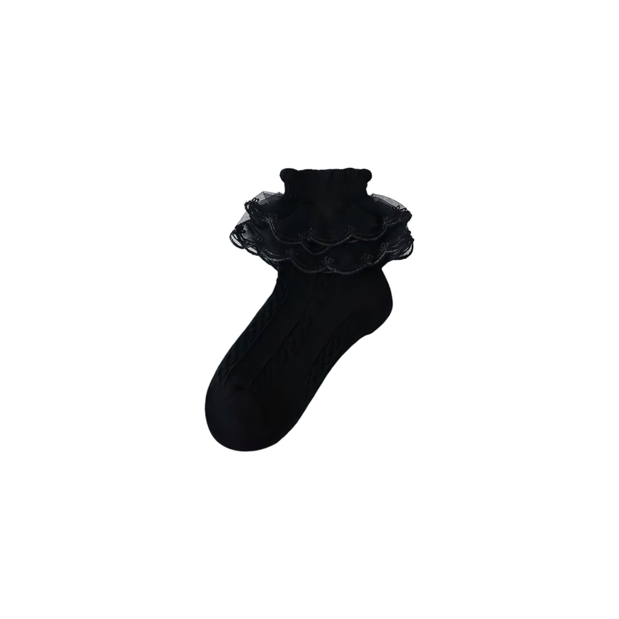 Lace Toes Socks Baby Boujee Black 5.5" (14cm) 