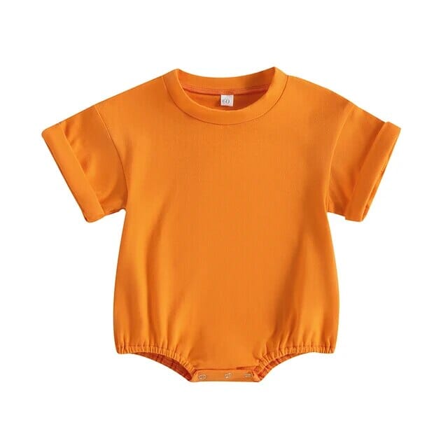 Summer Baby Solid Romper Unisex Clothing Baby Boujee Orange 6M 