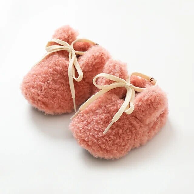 Winter Baby Moccasin Booties Shoes + Socks Baby Boujee Dark Pink 6-12M 