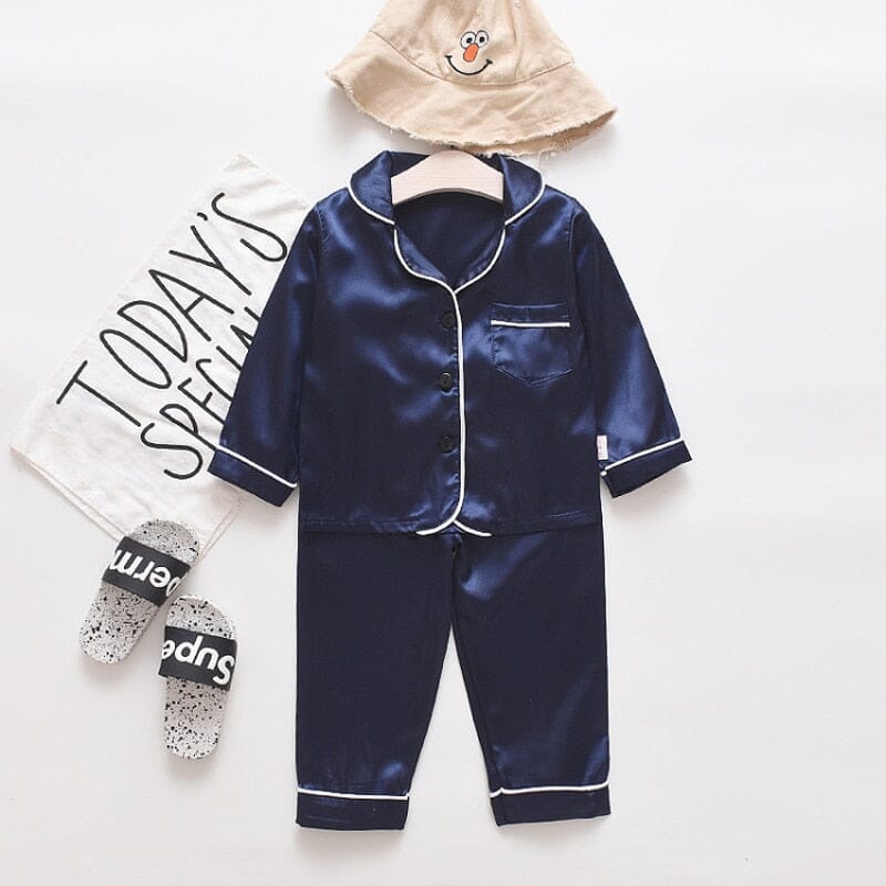 Silky Sleeps Pyjama Set Bed + Bath Baby Boujee Navy Blue 9-12M 