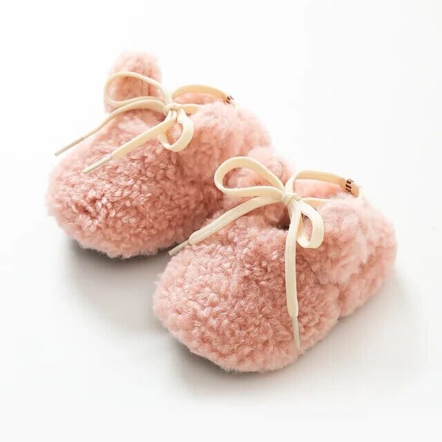Winter Baby Moccasin Booties Shoes + Socks Baby Boujee Light Pink 6-12M 