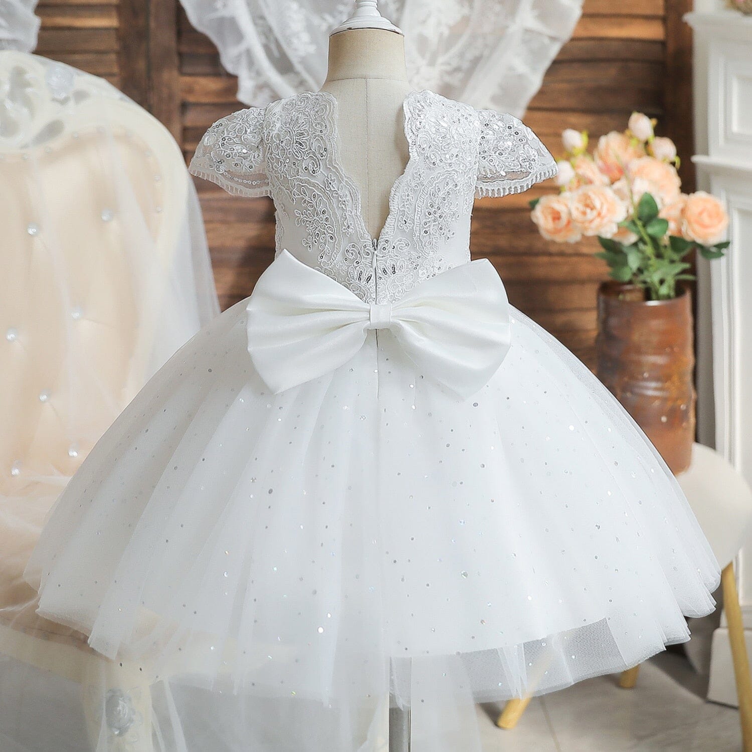 Princess Party Dress Girls Clothing Baby Boujee Ivory White 9M 