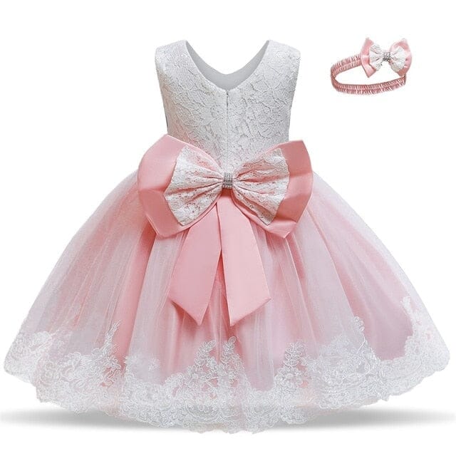 Sweet Princess Dress Set Girls Clothing Baby Boujee Light Pink + White 3M 