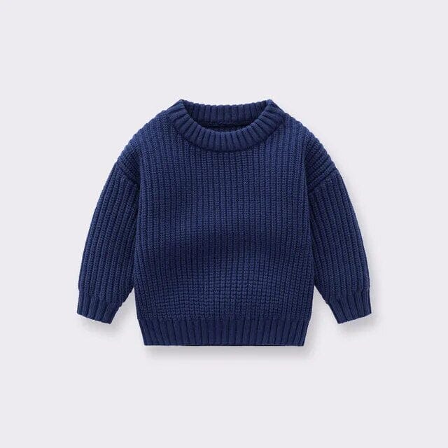Cozy Toddler Knit Sweater Unisex Clothing Baby Boujee Dark Blue 6M 