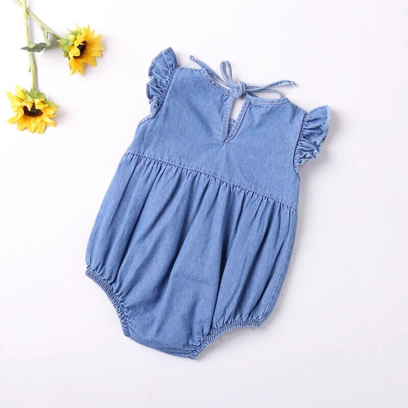 Denim Cool Baby Jumpsuit Set Girls Clothing Baby Boujee Blue 6M 