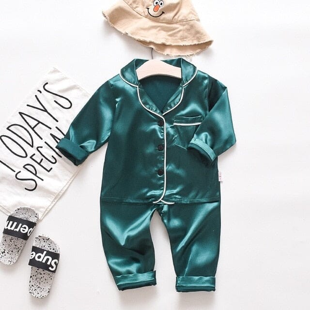 Silky Sleeps Pyjama Set Bed + Bath Baby Boujee Emerald Green 9-12M 