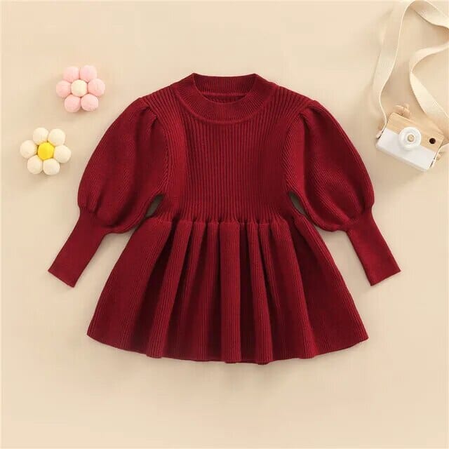 Knit Sweater Dress Girls Clothing Baby Boujee Red 6M 