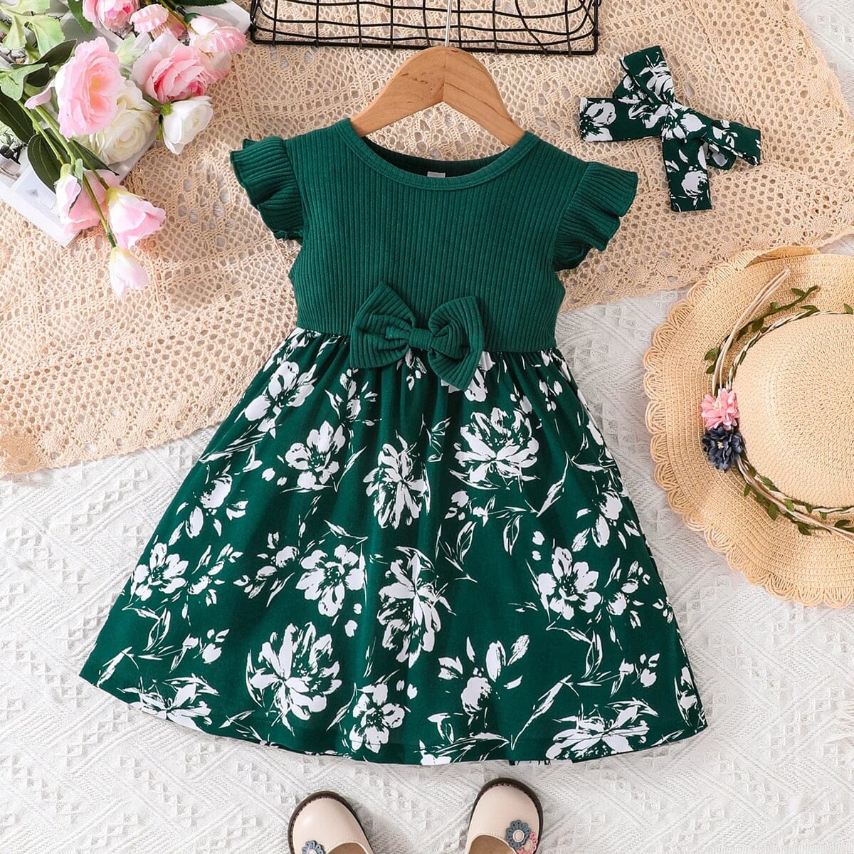 Summer Baby Dress Girls Clothing Baby Boujee Green 3-6 M 