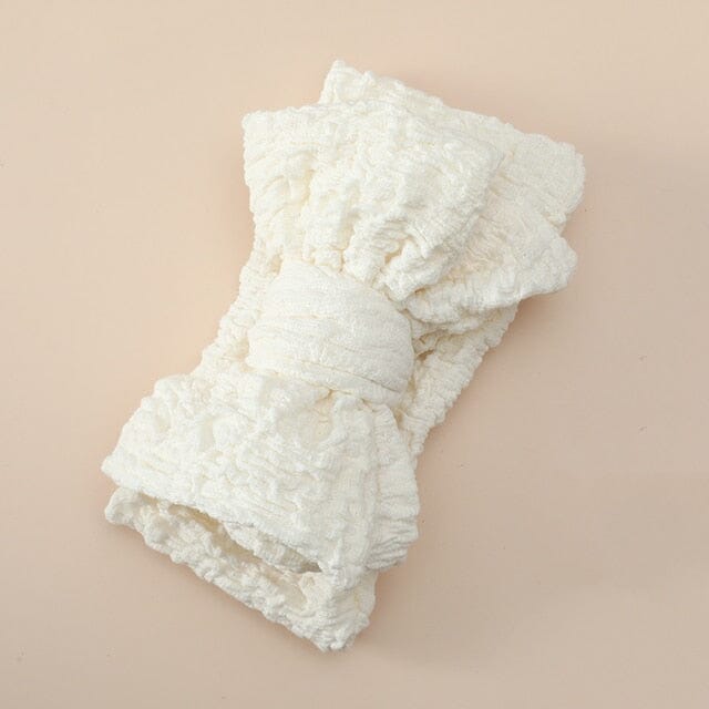 Big Bows Headband Accessories + Essentials Baby Boujee White 