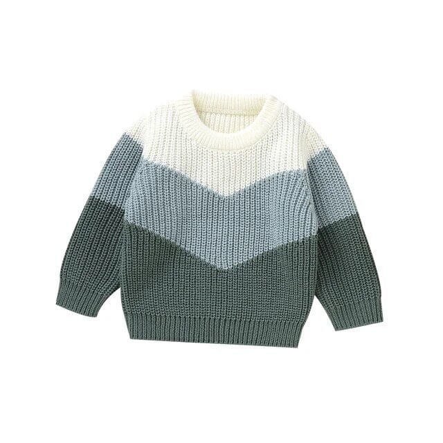 Cozy Patchwork Toddler Sweaters Unisex Clothing Baby Boujee Green 6M 